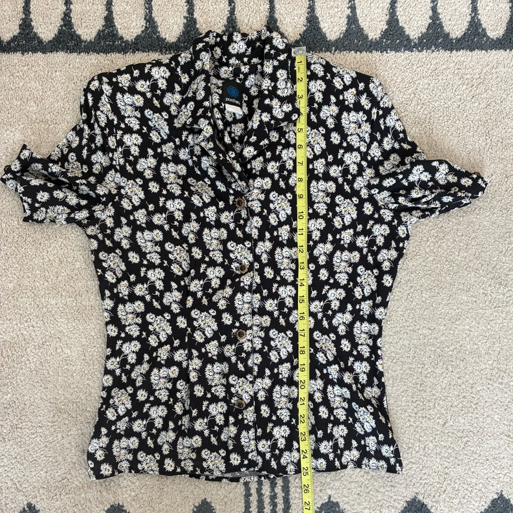 Vintage 80s Daisy Print Blouse - Picture 7 of 10